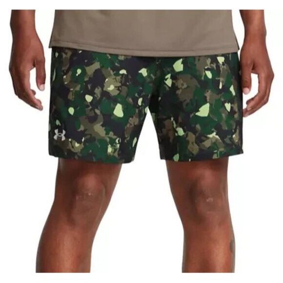 Under Armour Shorts Mens Size 2XL Fitted UA Vanish Woven Marine Green Camouflage - Picture 2 of 4